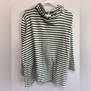 J. Jill striped sweater with hood size large